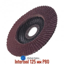 Круг лепестковый торцевой Intertool 125 мм Р80 (BT-0208) Круг лепестковый торцевой Intertool 125 мм Р80 (BT-0208)