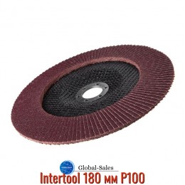 Круг лепестковый торцевой Intertool 180 мм Р100 (BT-0230) Круг лепестковый торцевой Intertool 180 мм Р100 (BT-0230)
