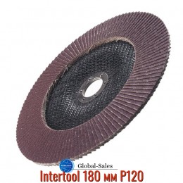 Круг лепестковый торцевой Intertool 180 мм Р120 (BT-0232) Круг лепестковый торцевой Intertool 180 мм Р120 (BT-0232)