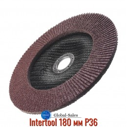 Круг лепестковый торцевой Intertool 180 мм Р36 (BT-0223) Круг лепестковый торцевой Intertool 180 мм Р36 (BT-0223)
