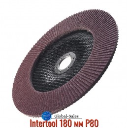 Круг лепестковый торцевой Intertool 180 мм Р80 (BT-0228) Круг лепестковый торцевой Intertool 180 мм Р80 (BT-0228)