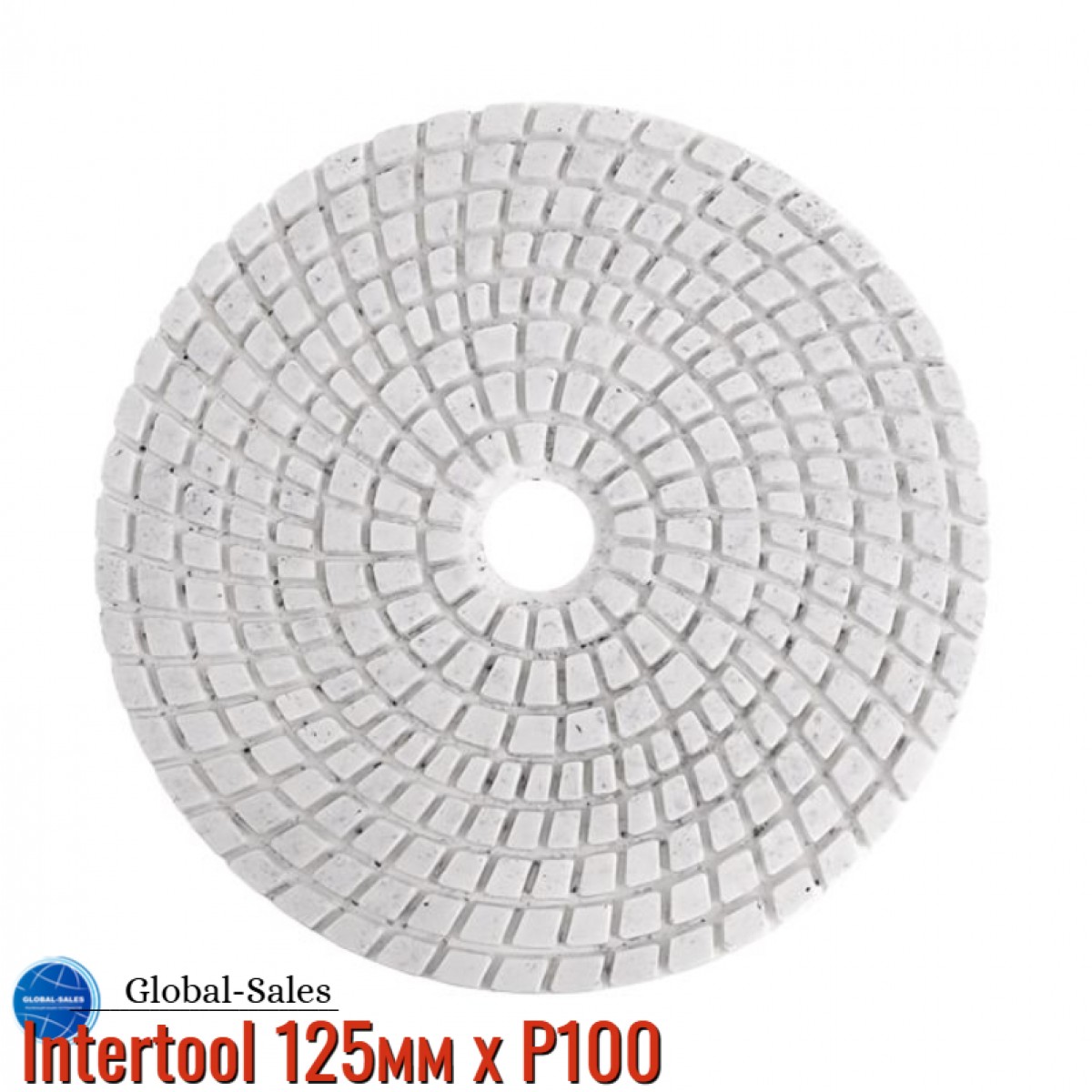 Круг алмазный шлифовальный на липучке Intertool 125мм x P100 (BT-0927) Круг алмазный шлифовальный на липучке Intertool 125мм x P100 (BT-0927)