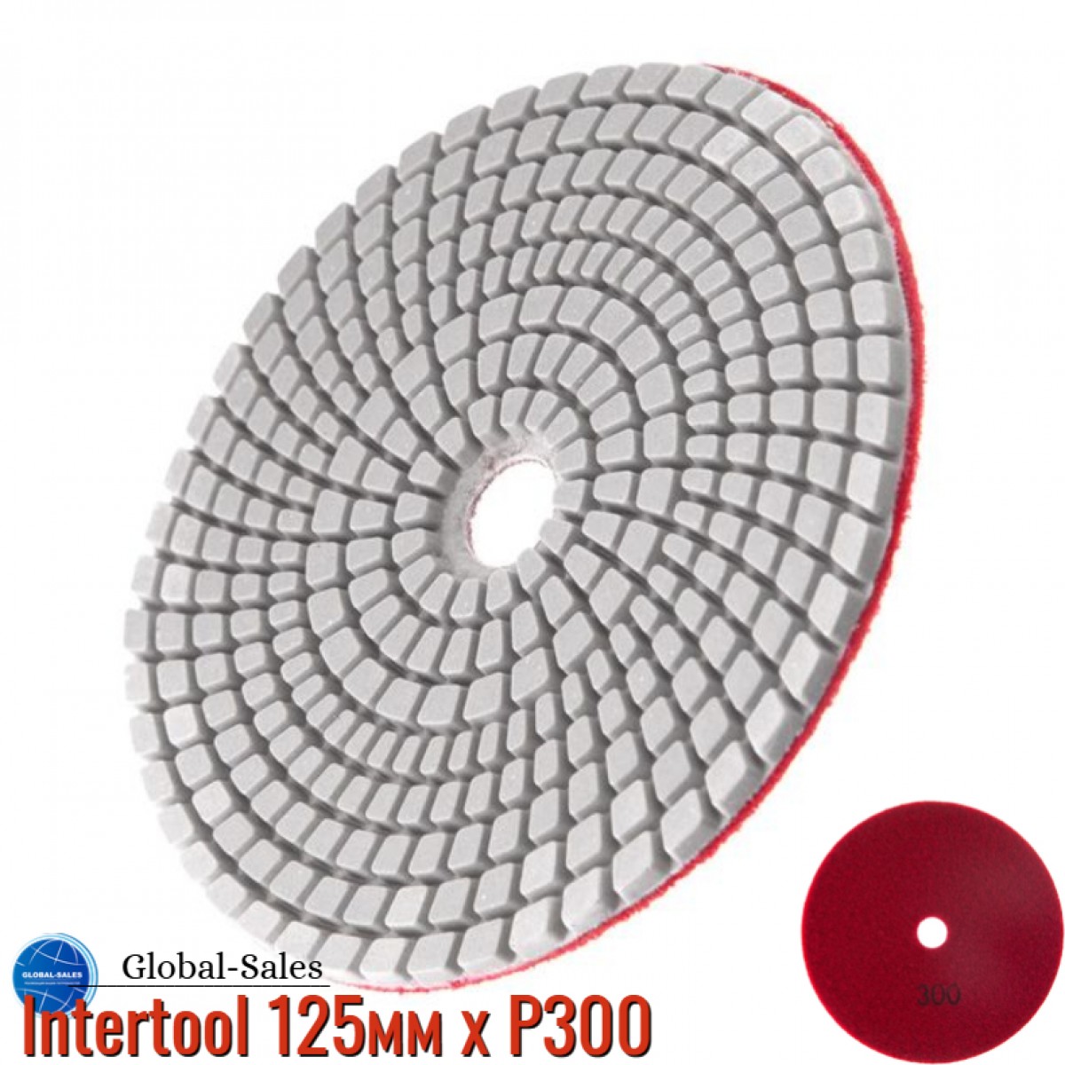 Круг алмазный шлифовальный на липучке Intertool 125мм x P300 (BT-0933)