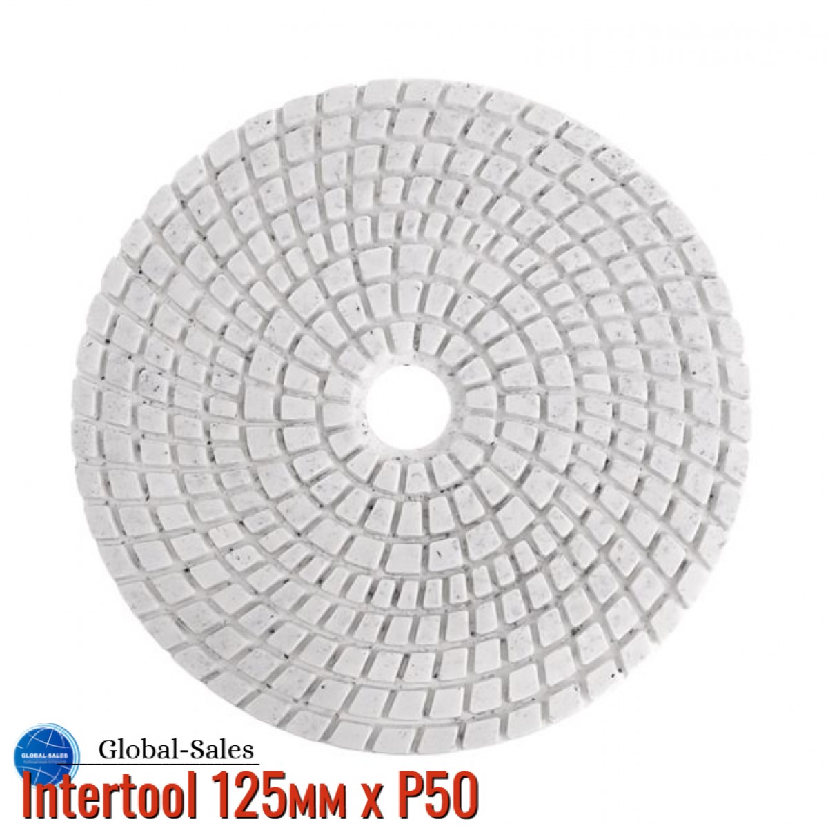 Круг алмазный шлифовальный на липучке Intertool 125мм x P50 (BT-0924)