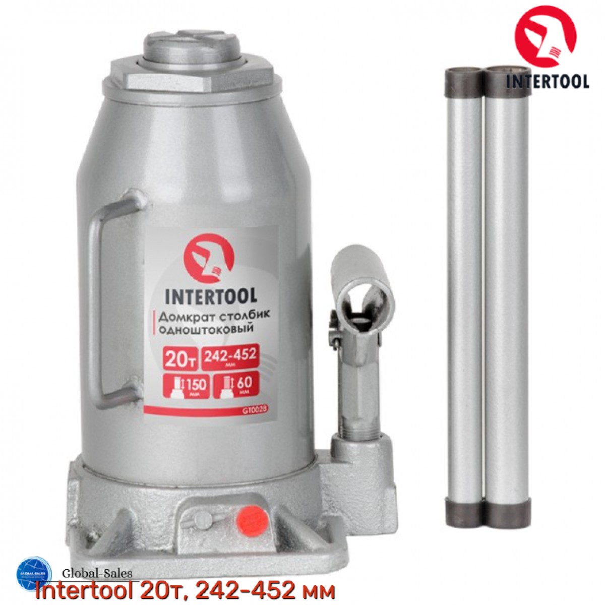 Домкрат гидравлический Intertool 20 т х 440 мм одноштоковый (GT0028)