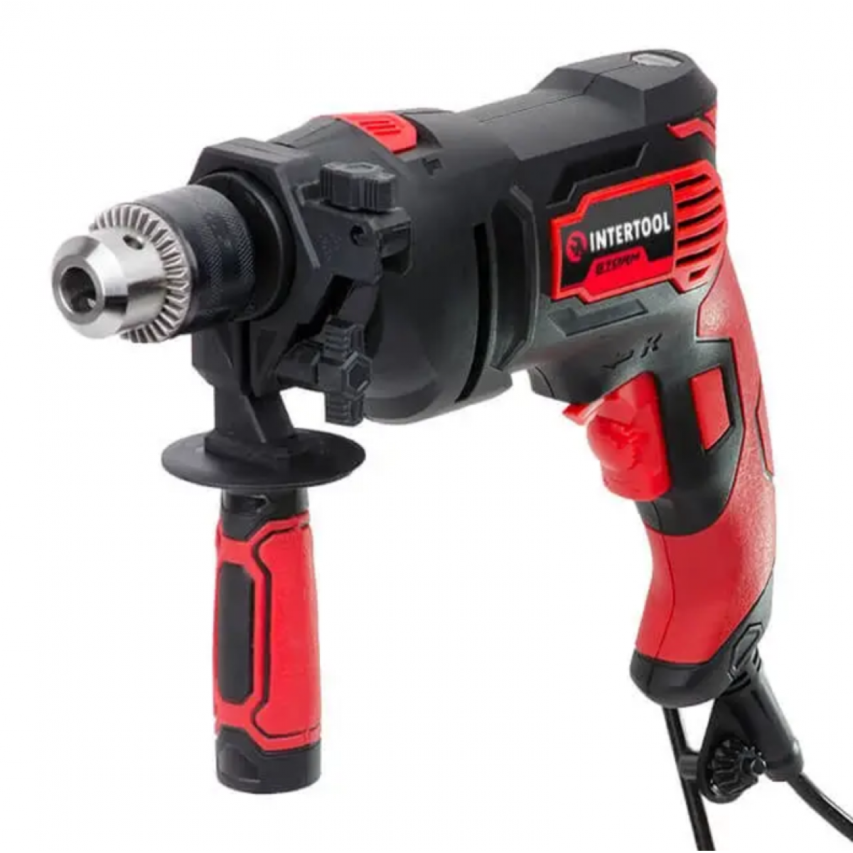 Дрель ударная Intertool 710 Вт (WT-0117) красно - черная, 3000 об/мин Дрель ударная Intertool 710 Вт (WT-0117) красно - черная, 3000 об/мин