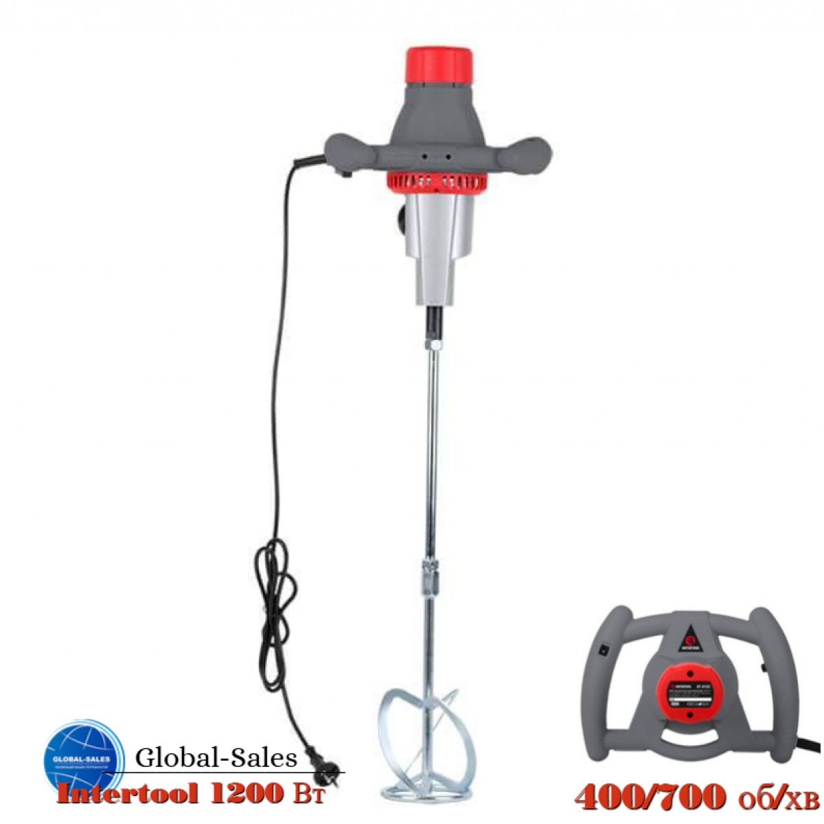Миксер Intertool 1200 Вт (DT-0130) 400/700 об/мин Миксер Intertool 1200 Вт (DT-0130) 400/700 об/мин