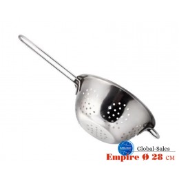 Дуршлаг нержавеющий Empire 280 мм с ручкой и плоским дном (0828) Дуршлаг нержавеющий Empire 280 мм с ручкой и плоским дном (0828)