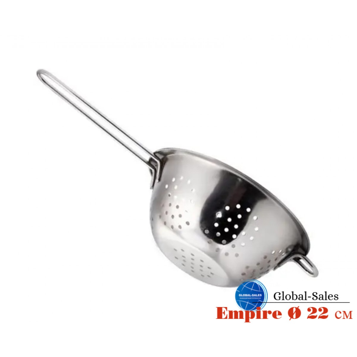 Дуршлаг нержавеющий Empire 220 мм с ручкой и плоским дном (0822) Дуршлаг нержавеющий Empire 220 мм с ручкой и плоским дном (0822)