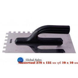 Гладилка нержавеющая Mastertool 270 x 125 мм зуб 10 x 10 мм (08-2127)