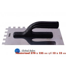Гладилка нержавеющая Mastertool 270 x 125 мм зуб 12 x 12 мм (08-2227) черная
