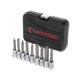 Набор бит HEX Intertool 1/2" x H4-H17 x 100 мм (9 шт.) Storm (ET-8406)