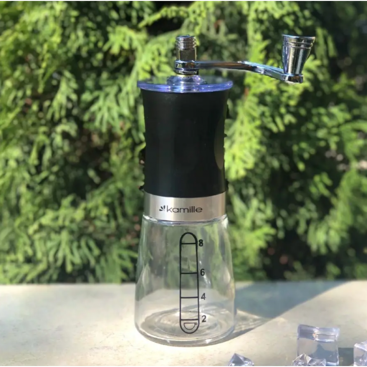 Кофемолка ручная Kamille 190 мм стеклянная (7026) Кофемолка ручная Kamille 190 мм стеклянная (7026)
