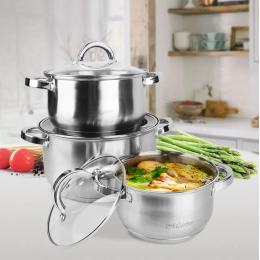 Набор посуды нержавеющий Maestro 1.5 х 3 х 5 л (3 шт.) MR-2120-6L (MR-2120-6L)