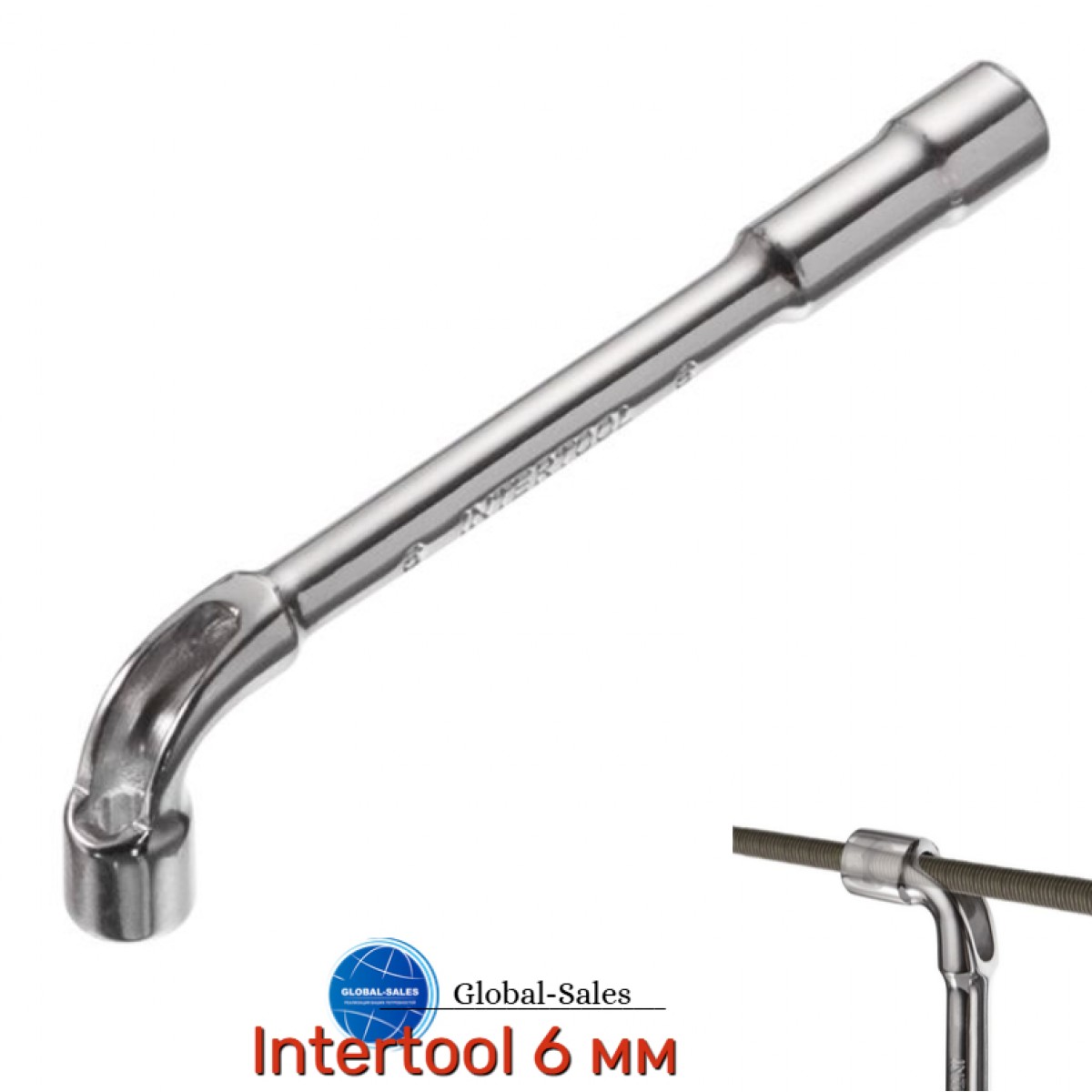 Ключ торцевой L-образный с отверстием Intertool 6 мм (HT-1606)