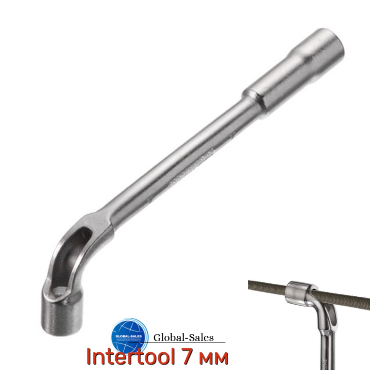 Ключ торцевой L-образный с отверстием Intertool 7 мм (HT-1607)