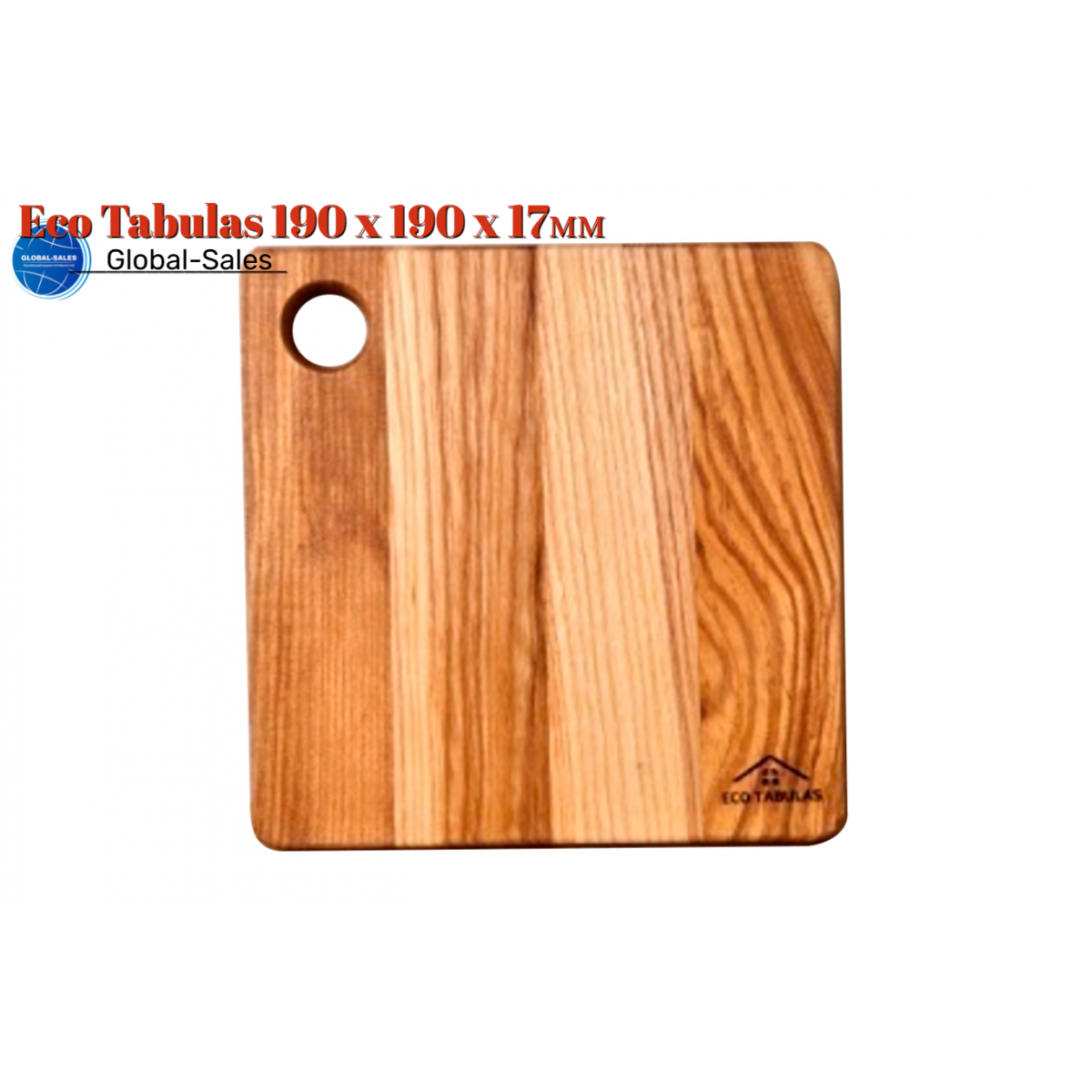 Доска разделочная Eco Tabulas 190 x 190 x 17мм с отверстием (ас07)