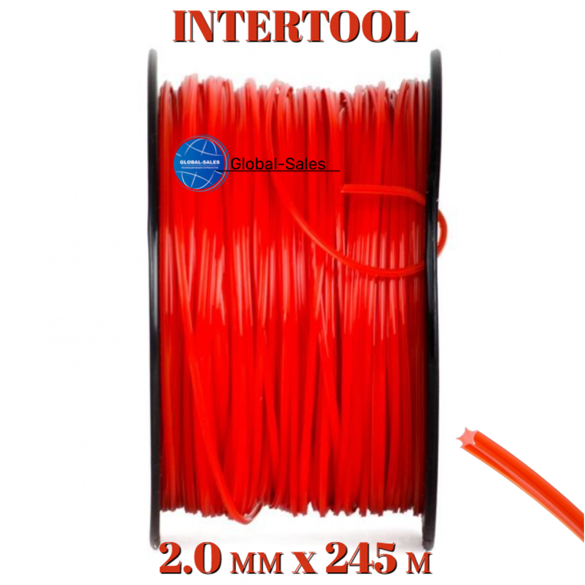 Леска для триммера Intertool 2.0 мм x 245 м "звезда" (DT-2271)