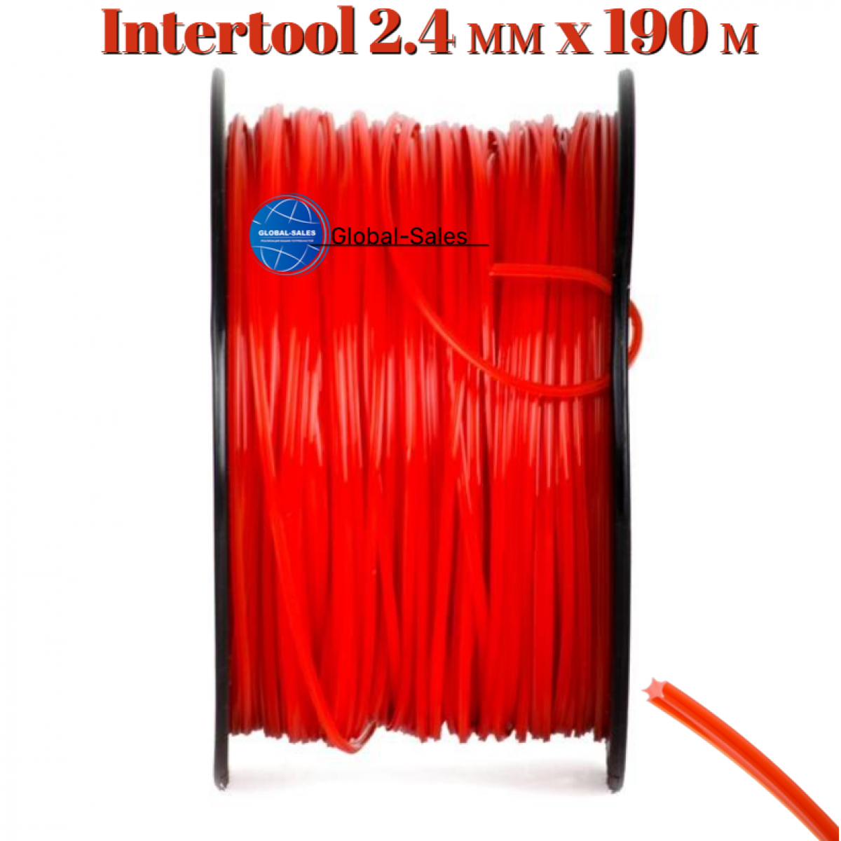 Леска для триммера Intertool 2.4 мм x 190 м "звезда" (DT-2272)