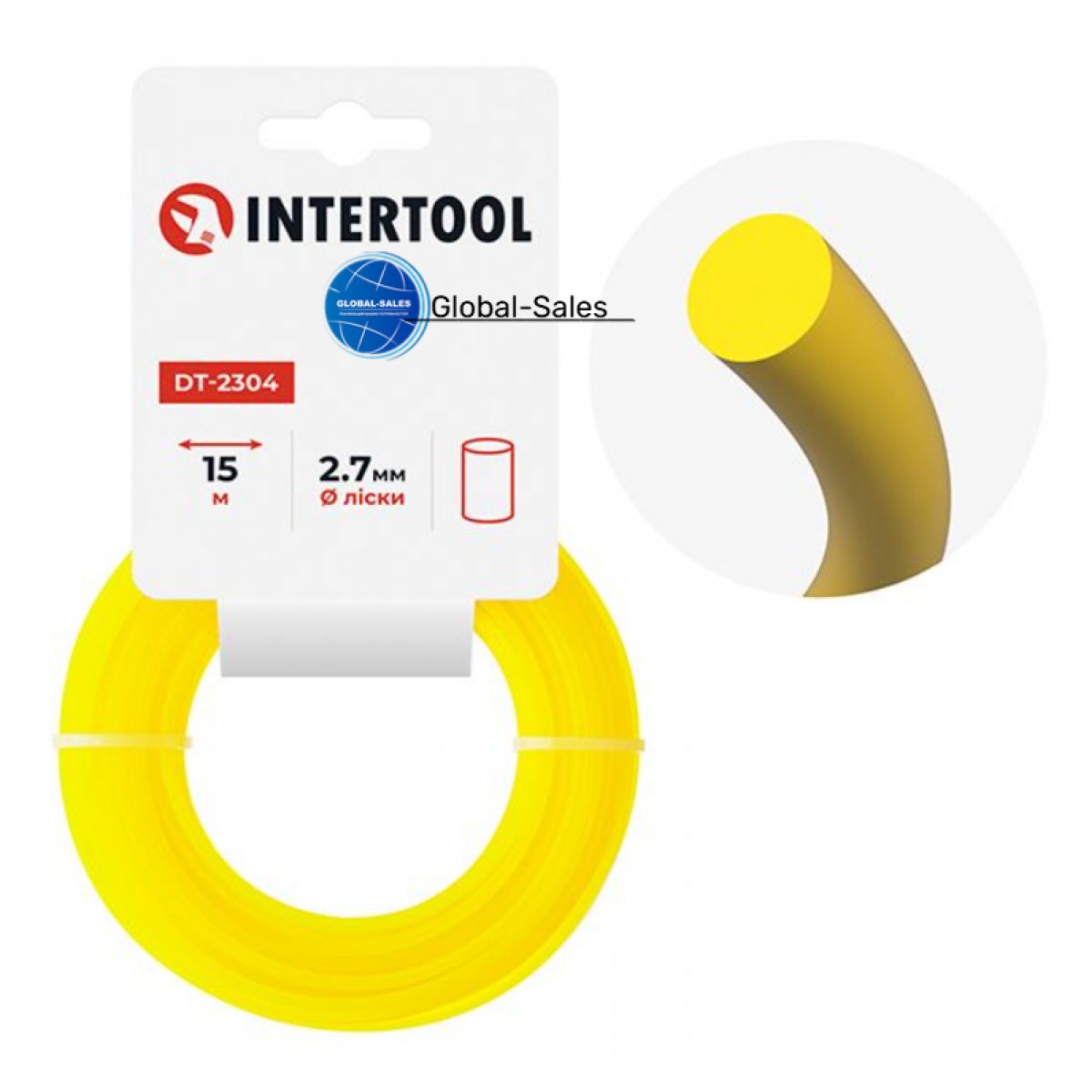 Леска для триммера Intertool 2.7мм x 15м круг (DT-2304)