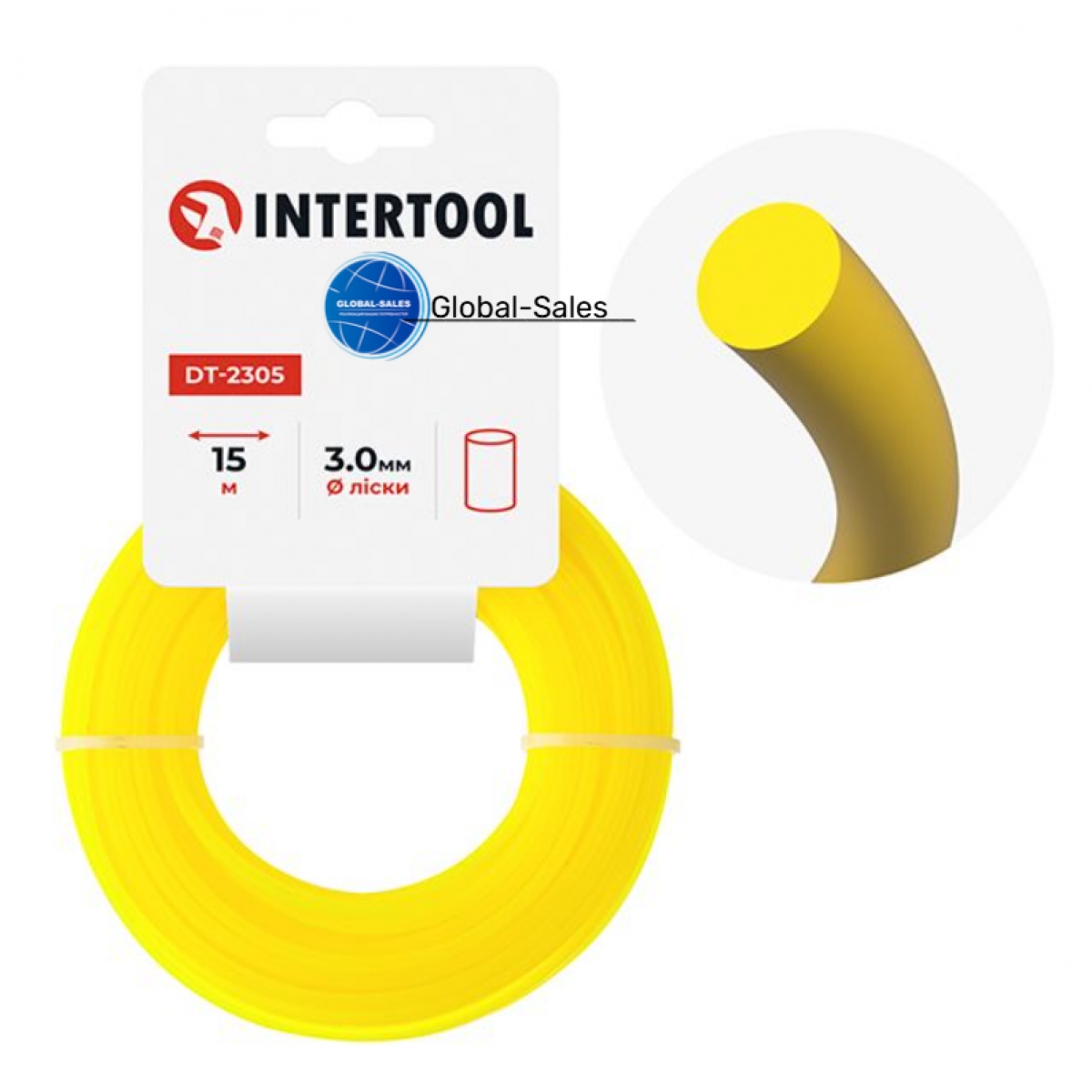 Леска для триммера Intertool 3.0мм x 15м круг (DT-2305)
