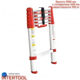 Лестница телескопическая Intertool 2000 мм х 6 ступеней (LT-3020) алюминиевая