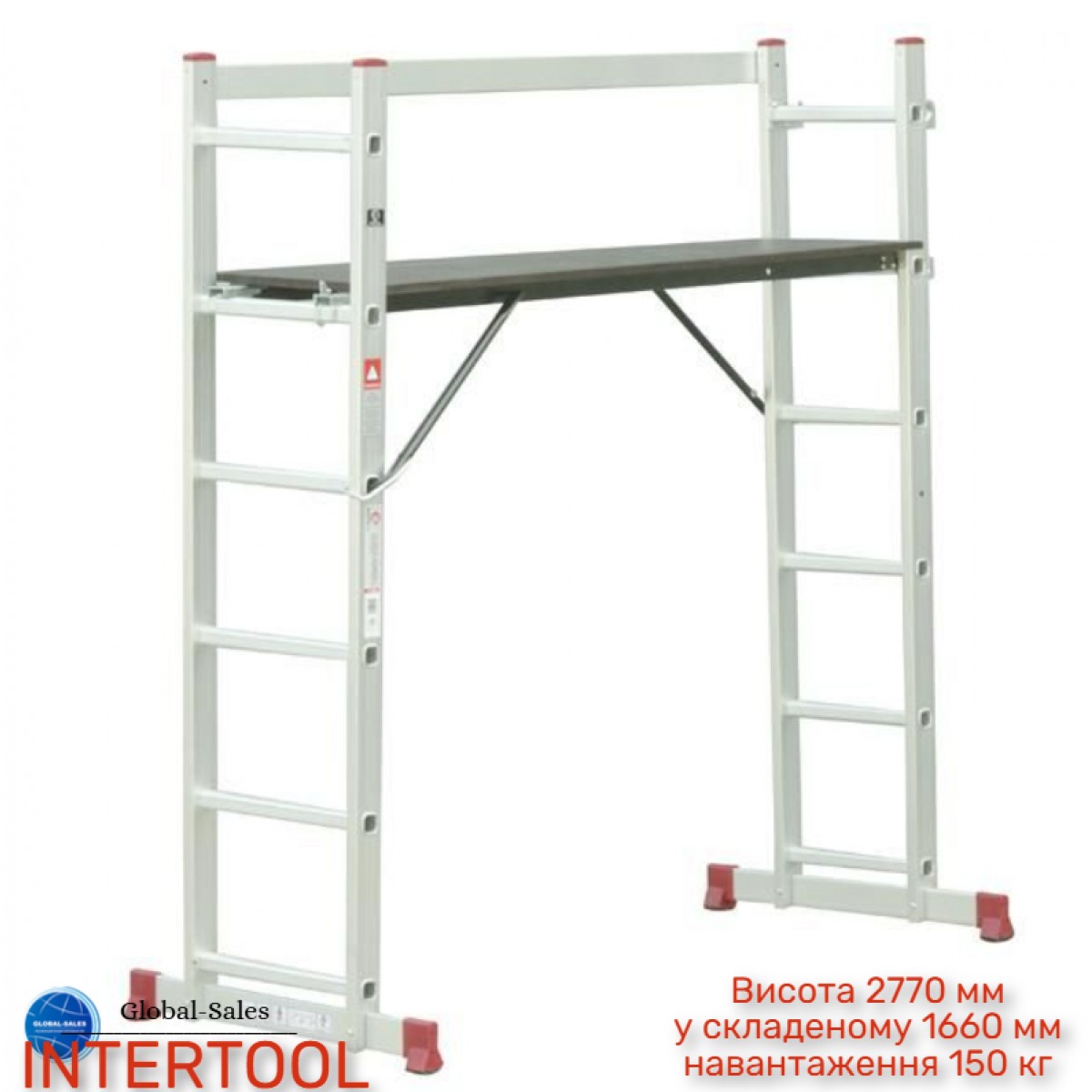 Лестница-помост Intertool 1670 мм x 6 ступеней (LT-0027) Лестница-помост Intertool 1670 мм x 6 ступеней (LT-0027)