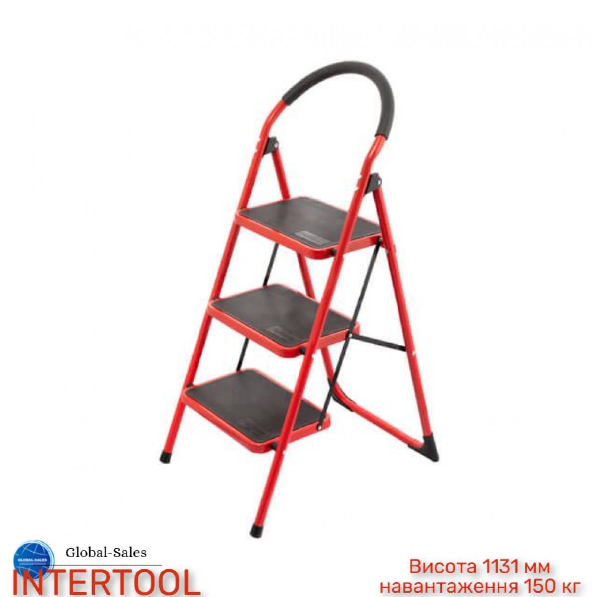 Стремянка Intertool 3 ступени x 729 мм (LT-0037) сталь Стремянка Intertool 3 ступени x 729 мм (LT-0037) сталь