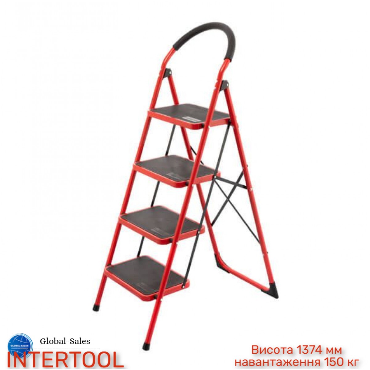 Стремянка Intertool 4 ступени x 972 мм (LT-0038) Стремянка Intertool 4 ступени x 972 мм (LT-0038)