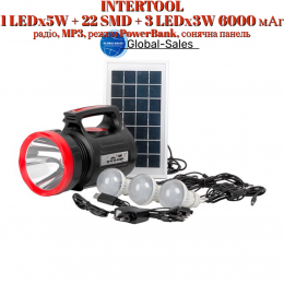 Фонарь аккумуляторный Intertool 1LED x 5 Вт LB-0104 (LB-0104)