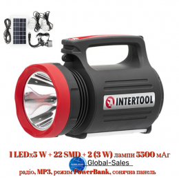 Фонарь аккумуляторный Intertool 1LED x 5Вт (LB-0105)