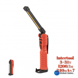Фонарь магнитный Intertool-Storm 3+3Вт x 1200Лм x 240мAч 7 (LB-0140)