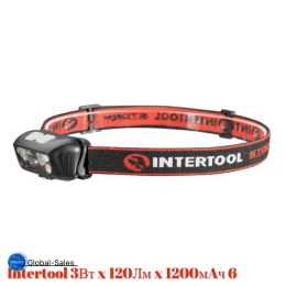 Фонарь налобный Intertool-Storm 3Вт x 120Лм x 1200мAч 6 (LB-0310)