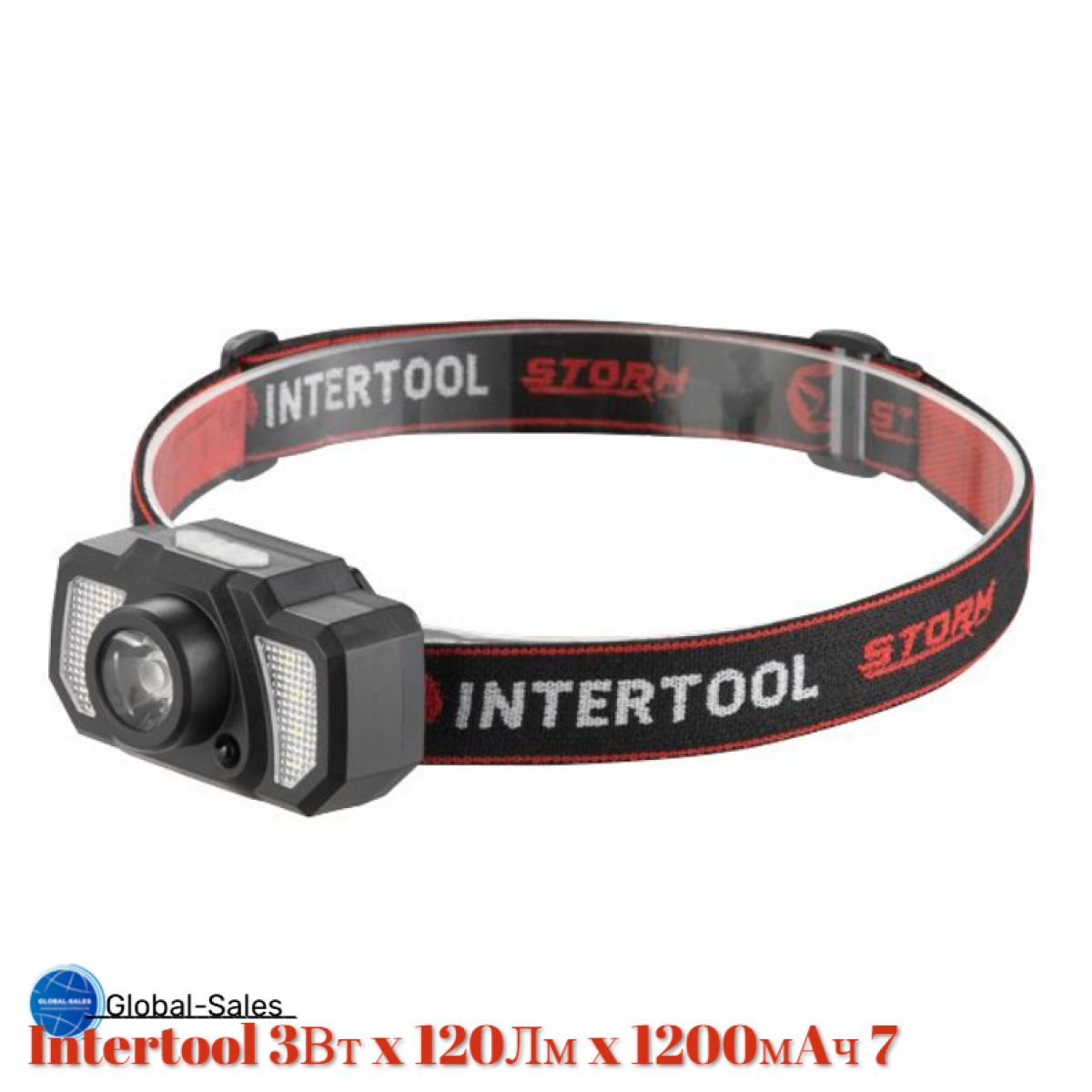 Фонарь налобный Intertool-Storm 3Вт x 120Лм x 1200мAч 7 (LB-0311)