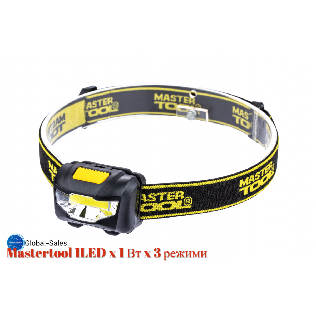 Фонарь налобный Mastertool 1LED x 1 Вт x 3 режима (94-0811)
