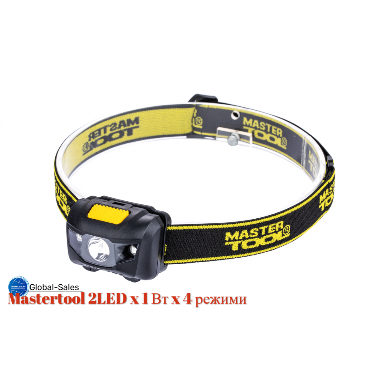 Фонарь налобный Mastertool 2LED x 1 Вт x 4 режима (94-0812)