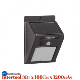 Фонарь настенный Intertool 3Вт x 100Лм x 1200мAч 1 (LB-0112)