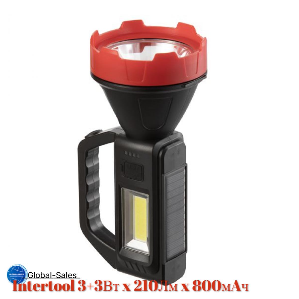 Фонарь переносной Intertool 3+3Вт x 210Лм x 800мAч 4 (LB-0107)