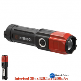 Фонарь ручной Intertool 3Вт x 120Лм x 1200мAч 4 (LB-0120)