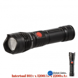 Фонарь ручной Intertool-Storm 10Вт x 1200Лм x 2200мAч 3 (LB-0130)