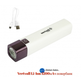 Фонарь ручной Vertvoll Li-Ion 1200мAч повербанк (RX-8001)