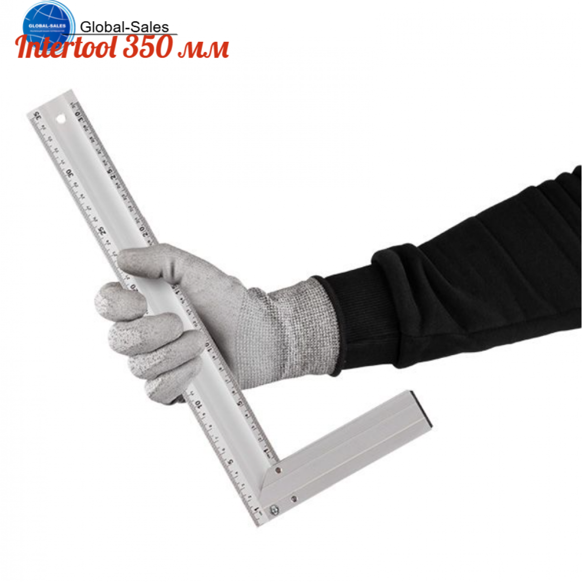 Угольник Intertool 350 мм алюминиевый (MT-2063)