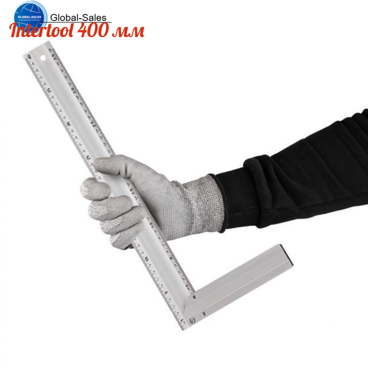 Угольник Intertool 400 мм алюминиевый (MT-2064) Угольник Intertool 400 мм алюминиевый (MT-2064)
