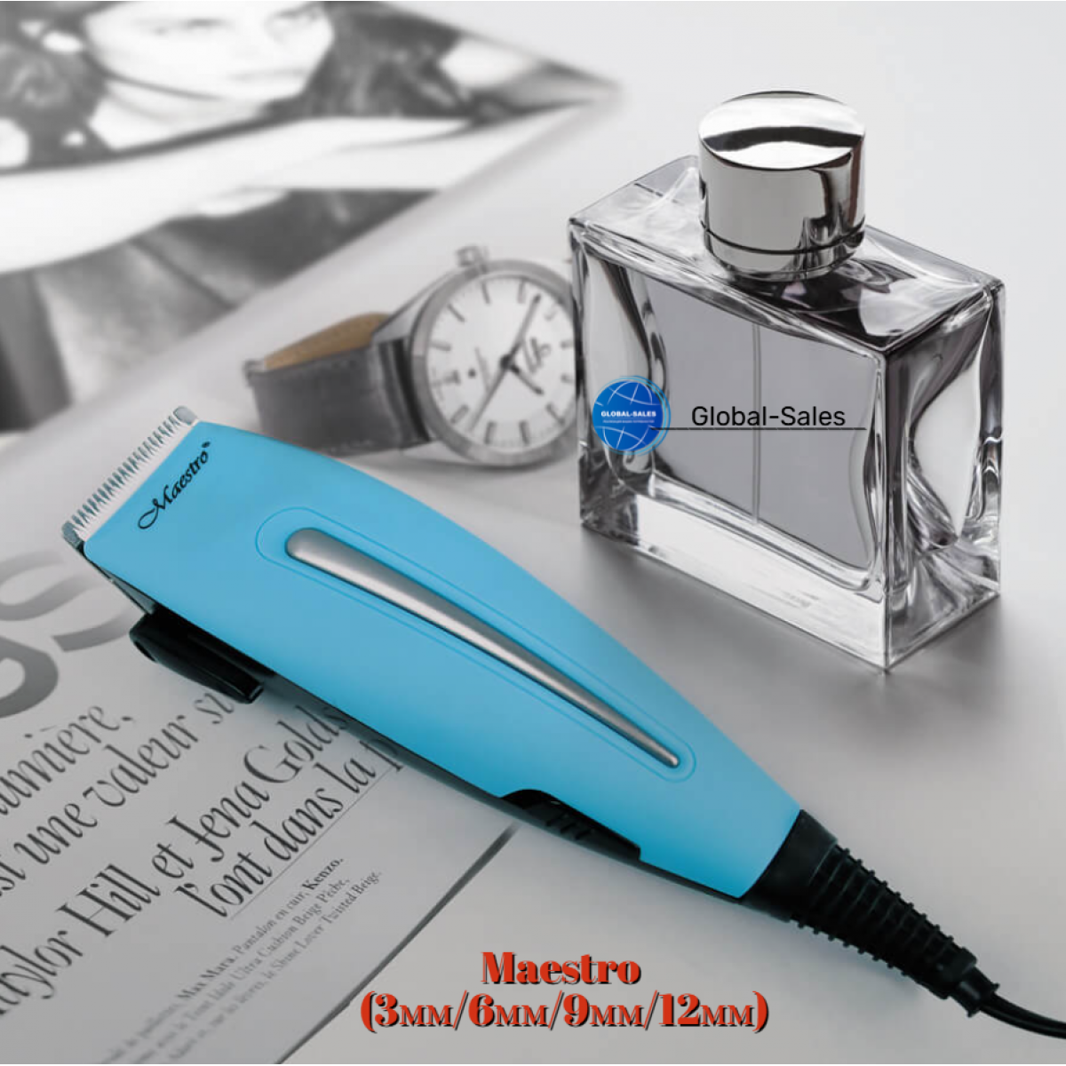 Машинка для стрижки Maestro MR-652C 45мм x 7ед керамик синяя (MR-652C-BLUE)