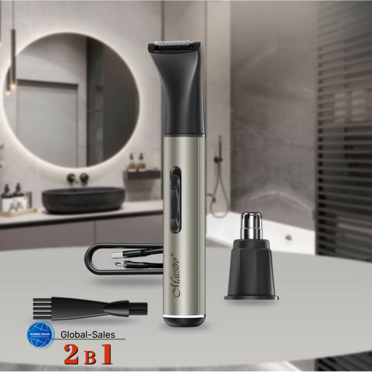 Триммер универсальный Maestro 180мАч x 2 насадки (MR-666)