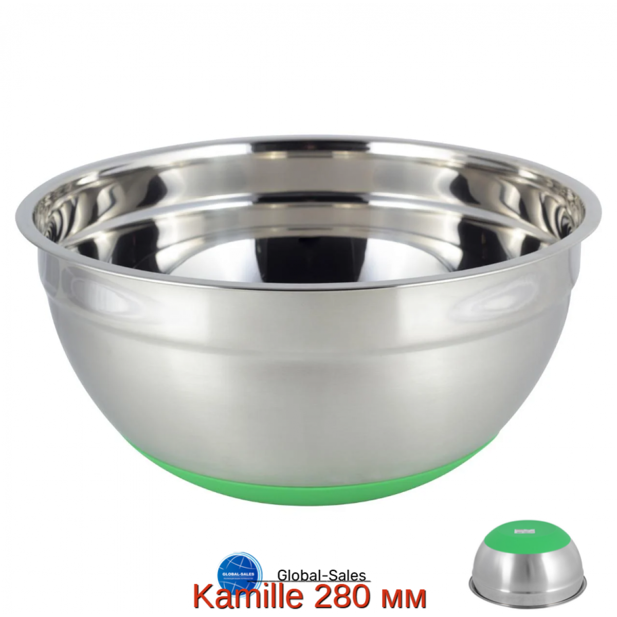 Миска нержавеющая Kamille 280 мм силиконовое дно (4351) Миска нержавеющая Kamille 280 мм силиконовое дно (4351)