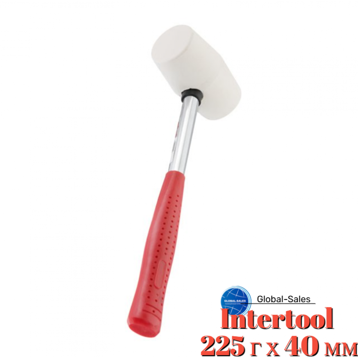 Киянка Intertool 225 г х 40 мм белая ручка металл (HT-0234) Киянка Intertool 225 г х 40 мм белая ручка металл (HT-0234)
