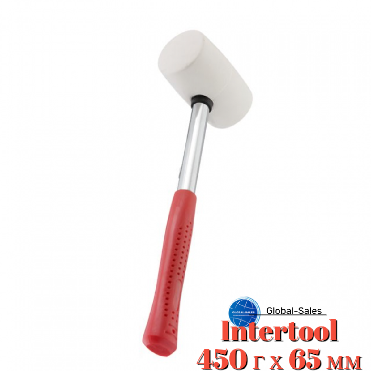 Киянка Intertool 450 г х 65 мм белая ручка металл (HT-0227) Киянка Intertool 450 г х 65 мм белая ручка металл (HT-0227)