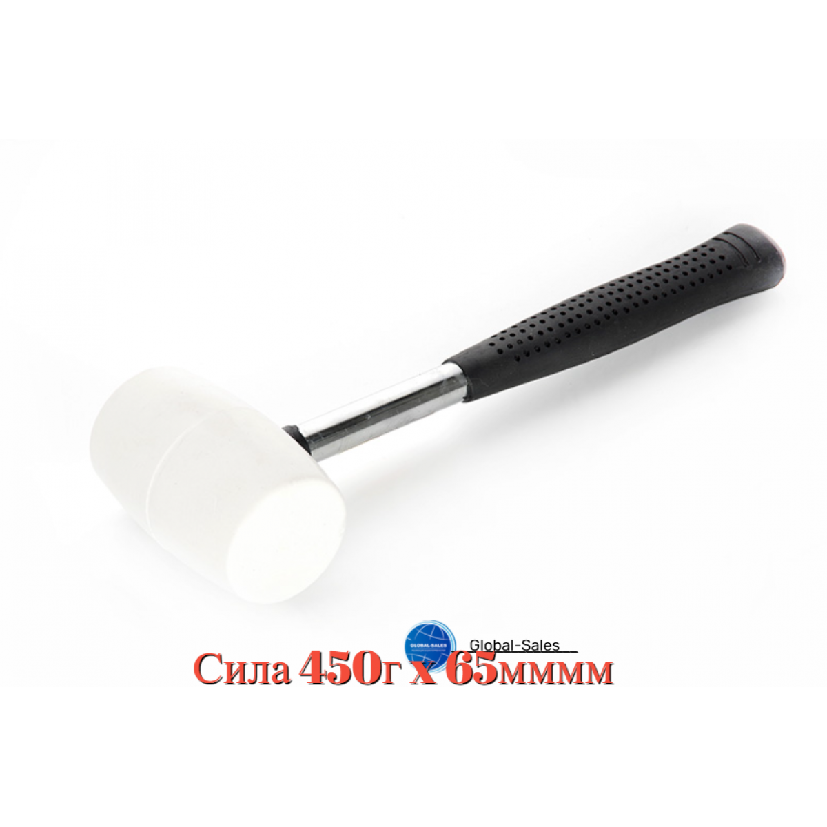 Киянка резиновая Сила 450г x 65 мм белая (320179) Киянка резиновая Сила 450г x 65 мм белая (320179)
