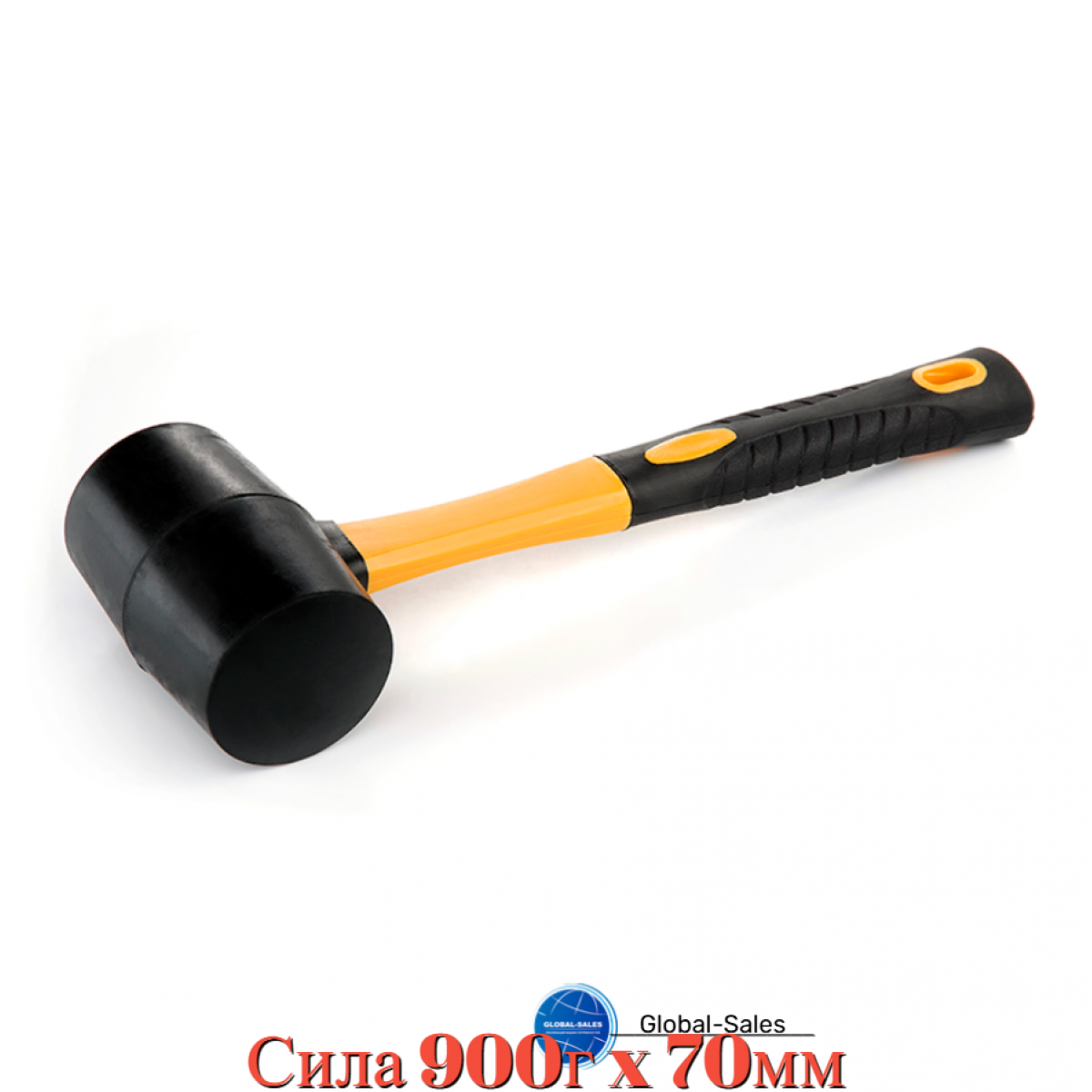 Киянка резиновая Сила 900г x 70мм черная фибергласс (320186) Киянка резиновая Сила 900г x 70мм черная фибергласс (320186)